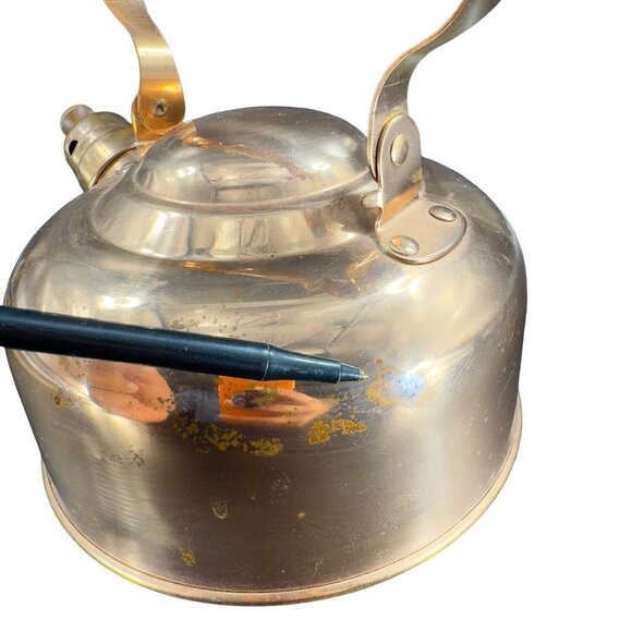 ODI Solid Copper Tea Kettle Tea Pot Made In Portugal Stamped Wooden Handle Knob - Picture 9 of 16